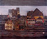 Egon Schiele Famous Paintings - Suburb